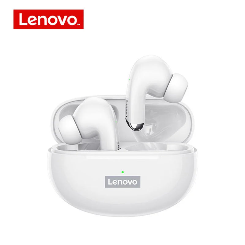 Fone de ouvido in-ear sem fio Lenovo LP5 cinza com luz LED